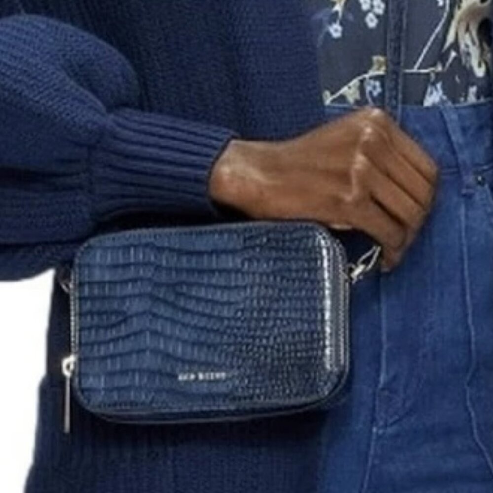 Ted Baker Stina Double Zip Mini Camera Bag (Navy Blue). - Picture 7 of 8